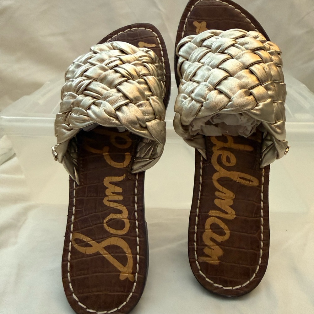 Sam Edelman Women's muted gold Braided  Sandals